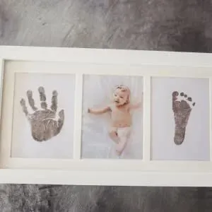 Bubzi Co Beautiful Baby Handprint Kit & Footprint Photo Frame.
