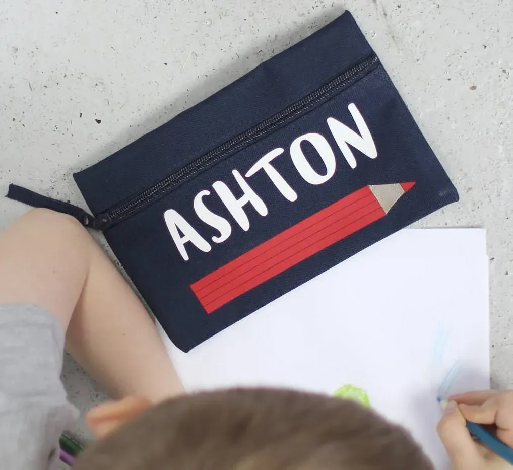 Personalized pencil case for kids.