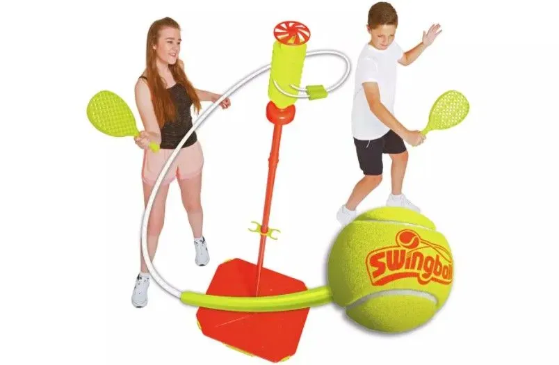 Children playing with swingball.