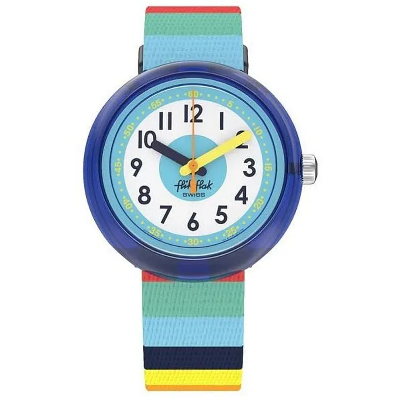 Childrens Flik Flak Stripybow watch from Mystical Woods collection.