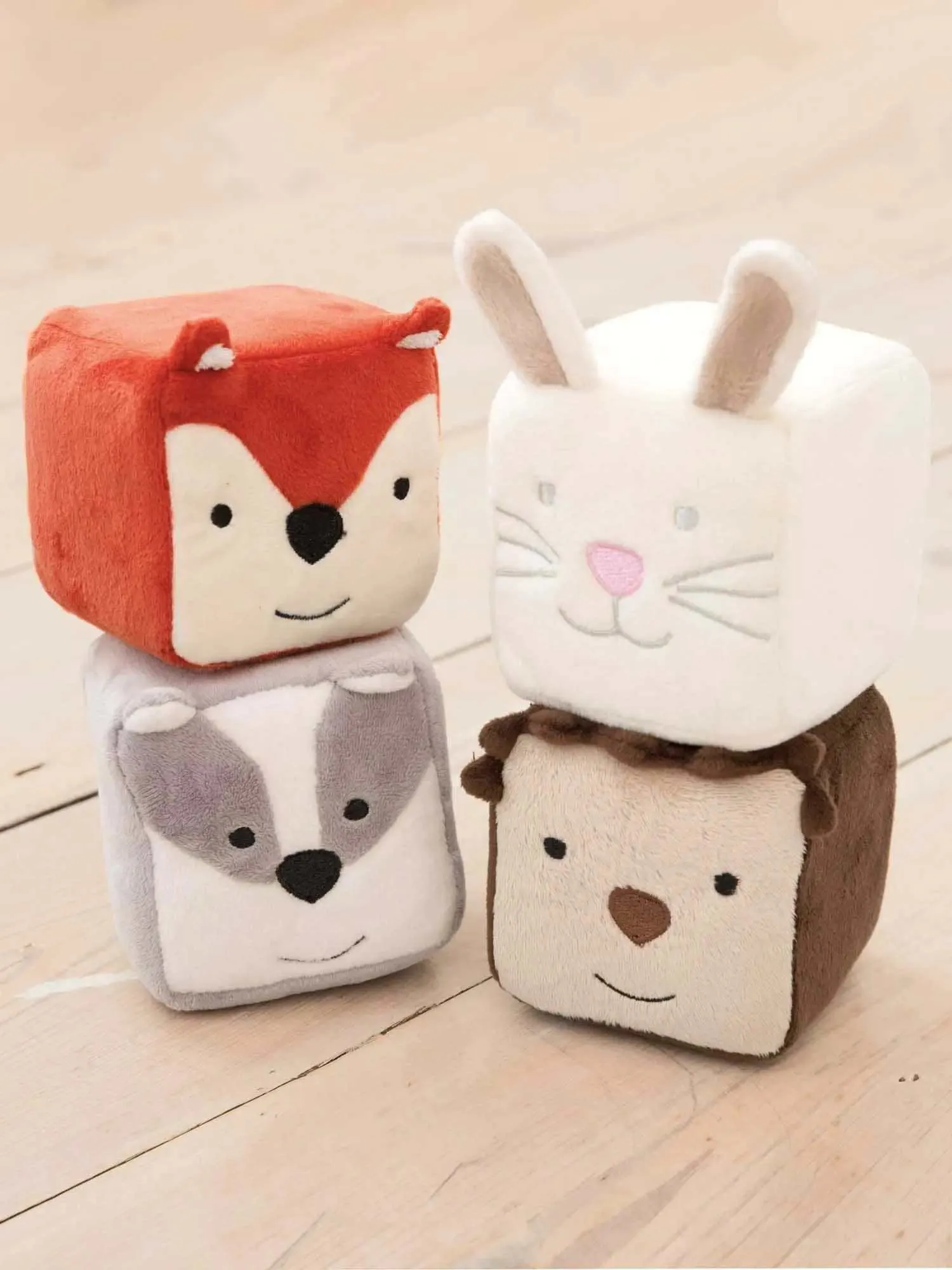 Set of adorable soft Woodland Cubes. 