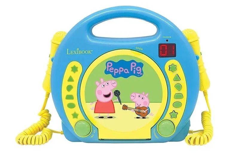 Cute yellow and blue peppa pig geoge's CD player for music lover kids.