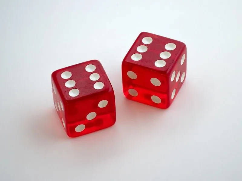 A set of dice to play games with at home. Image
