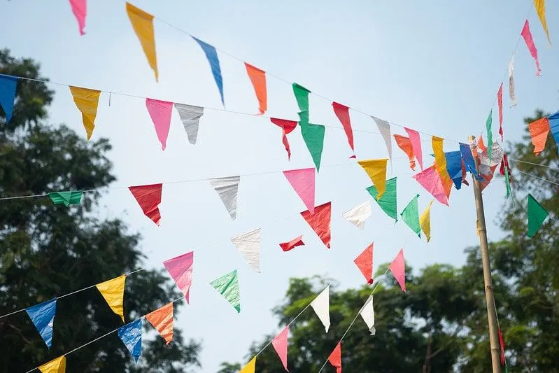 Bunting at a family event. Image