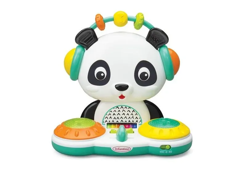 Unique and cute spin and slide DJ panda that will creates silly songs perfect for little kids as mini maestro.