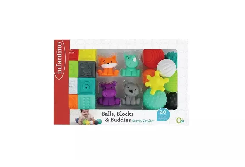 Colorful set and of adorable animals and shapes that helps babies earning and progress.