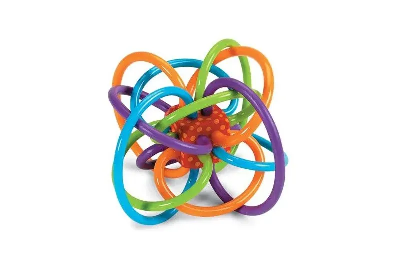 Colorful, unique structure and design best for babies rattle and teething toy.