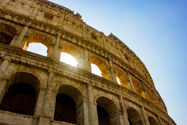 Roman amphitheaters held gladiator matches.
