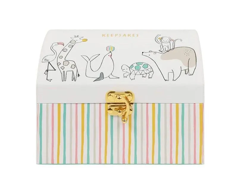 Elegant treasure box look like with colorful pastel shade and adorable animal prints.