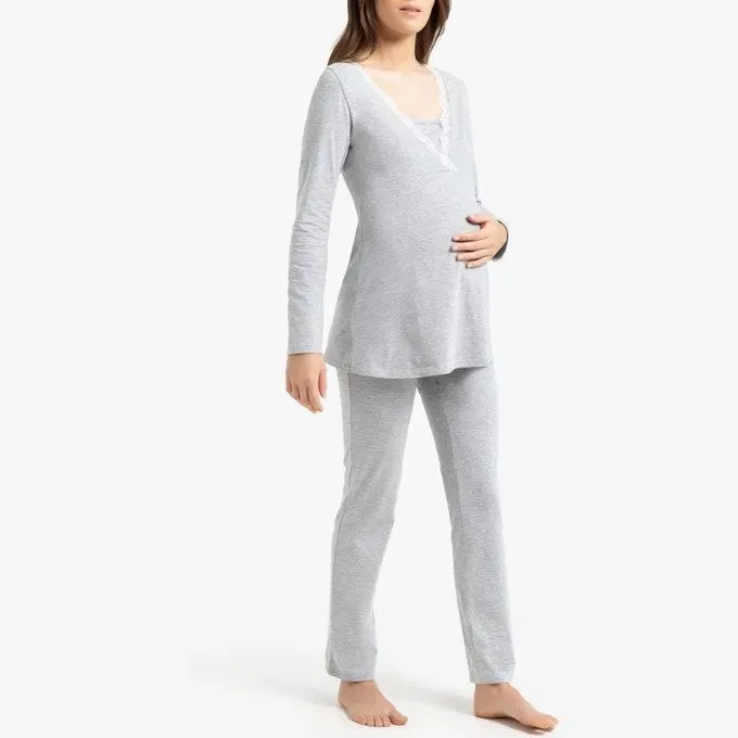 Cotton Mix Maternity/Nursing Pyjama, La Redoute.