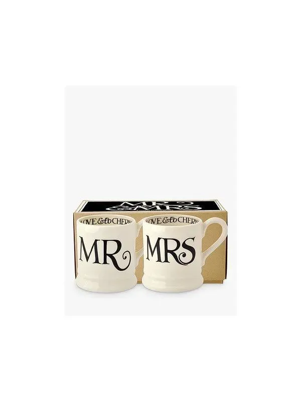 Black Toast Mr & Mrs Mugs - Emma Bridgewater