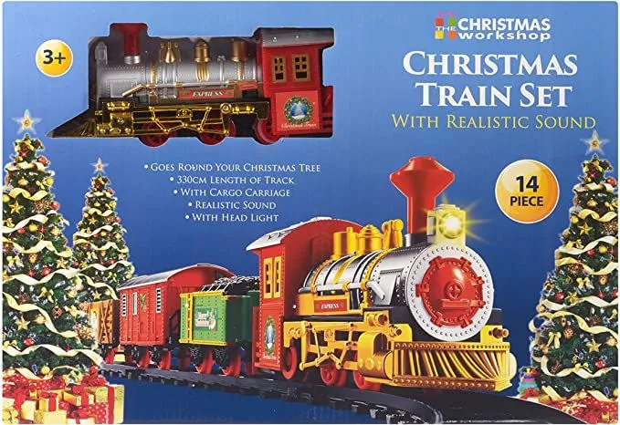 Christmas Under Tree Classic Express Train Set Traditional Kids Xmas Gif