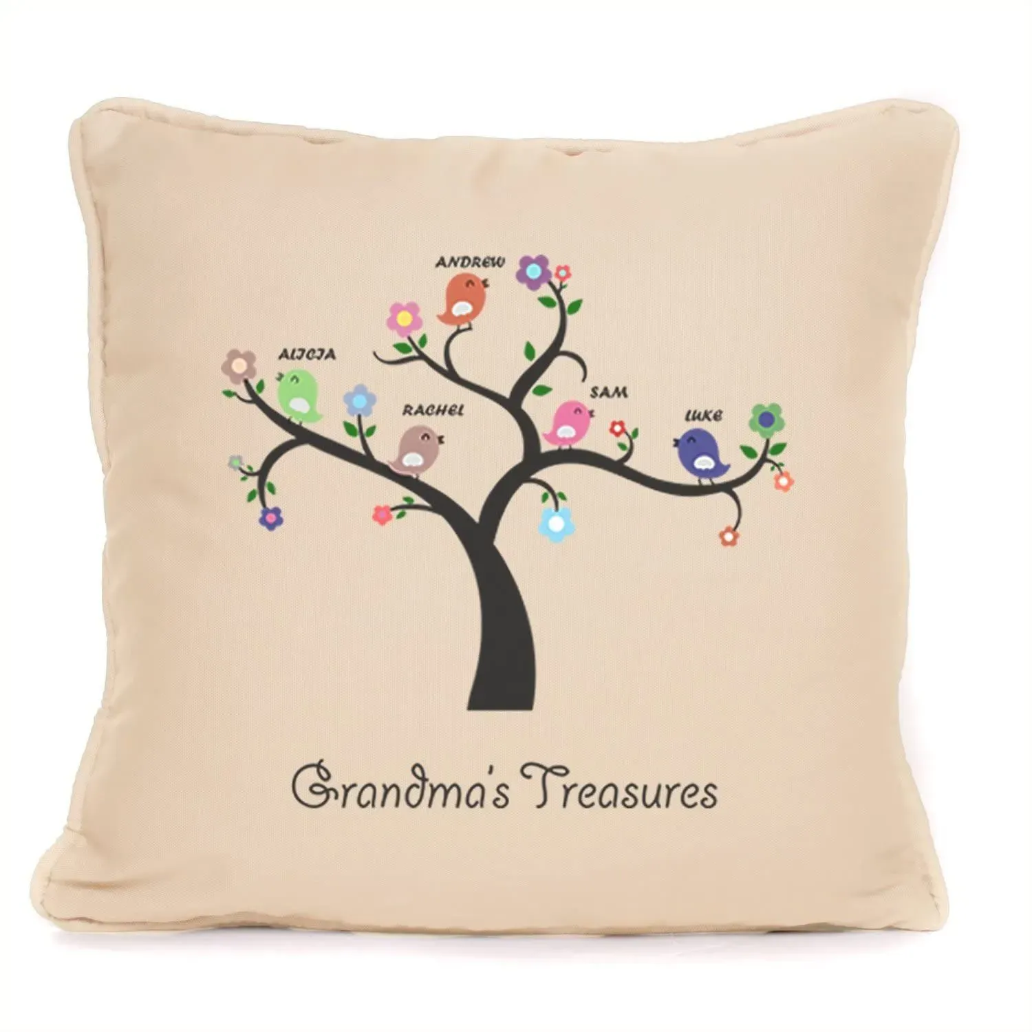 Personalised 'Grandma's Treasures' Throw Pillow Cushion