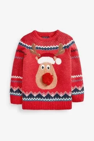 Next Red Rudolph Christmas Jumper