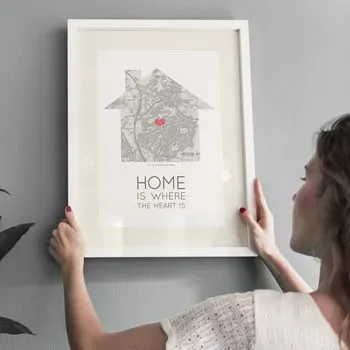 'Home Is Where The Heart Is' Map Print By PaperPaper