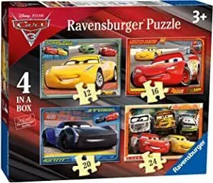 Ravensburger Disney Pixar 'Cars 3' Four In A Box Jigsaw Puzzles.