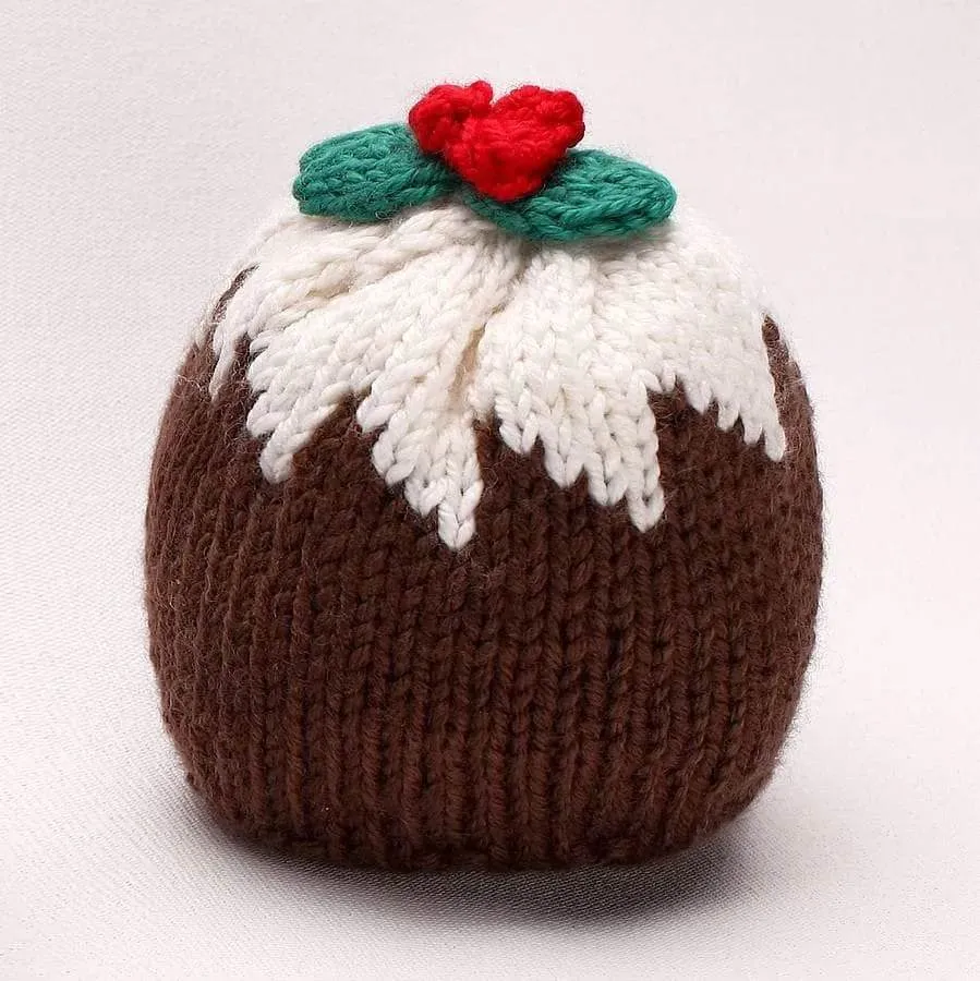 Christmas Pudding Merino Knitted Hat - AnaGibb