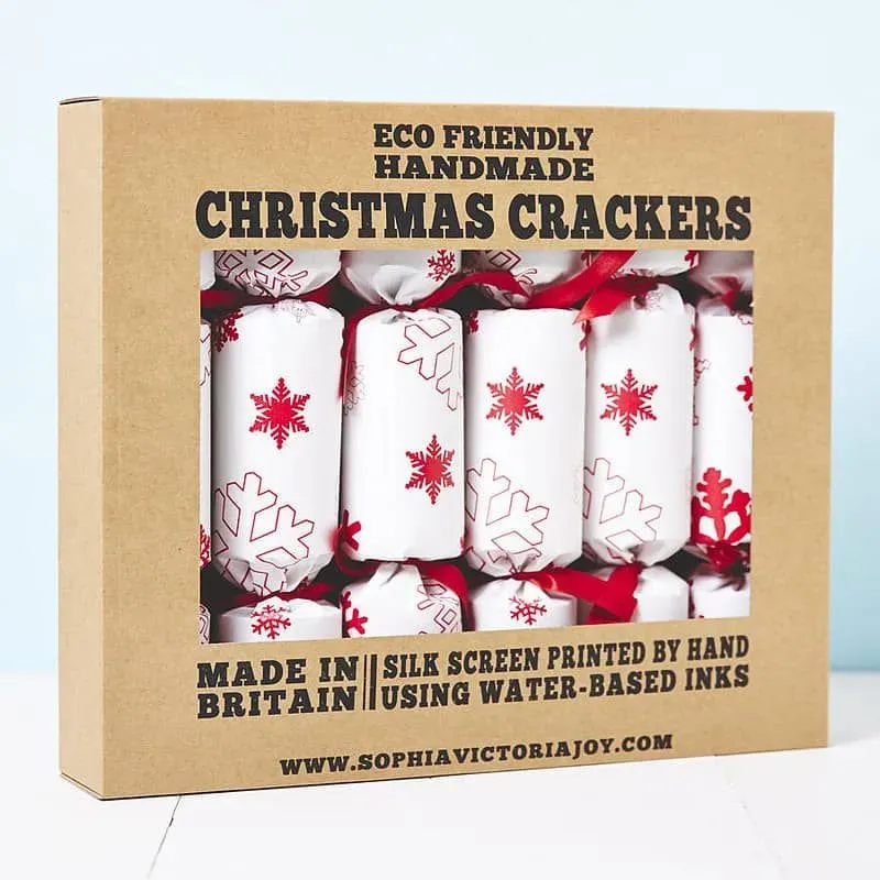 Recycled Snowflakes Christmas Crackers - Sophia Victoria Joy