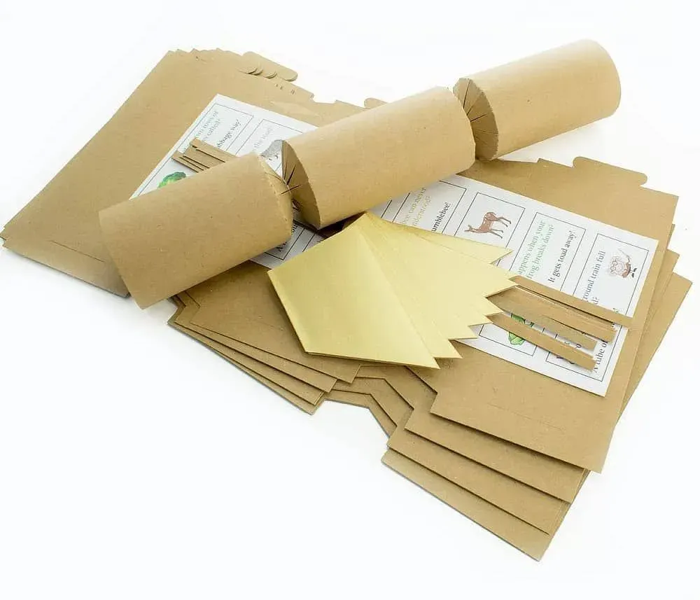 8 Natural Brown Kraft Recycles Make & Fill Your Own Cracker Kit - Bespoke By Crafty Capers