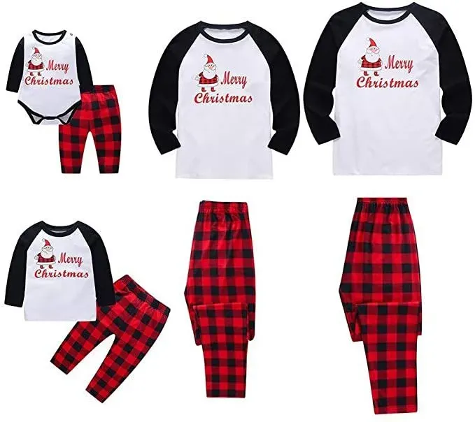 Hotsellhome Matching Family Pajamas Set Santa Claus.