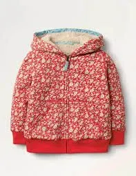 Boden Shaggy-Lined Hoodie - Cherry Tomato Vintage Daisy. 