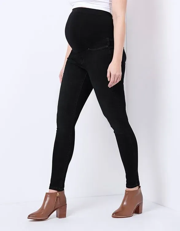 Seraphine Black Over Bump Super-Skinny Maternity Jeans