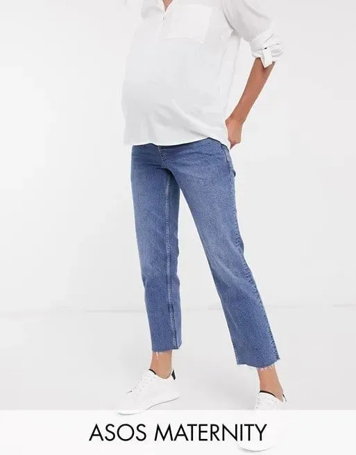 ASOS Design Maternity High Rise Stretch Kick Flare Jeans