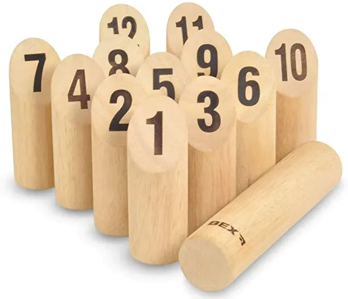 Wooden Number Kubb Garden Game.