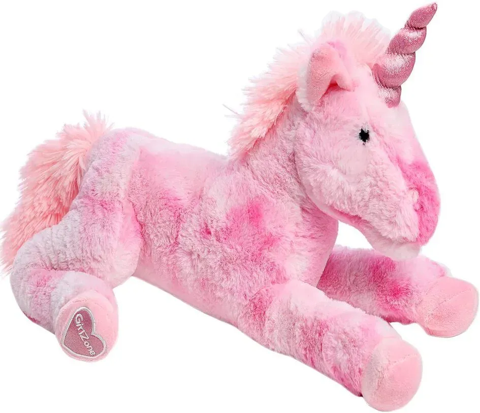 Stuffed Pink Plush Unicorn Teddy, GirlZone