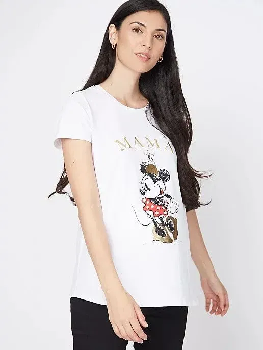 George At Asda Disney Minnie Mama Slogan T-Shirt