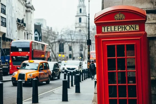London is famous for its red phone boxes and black cabs.