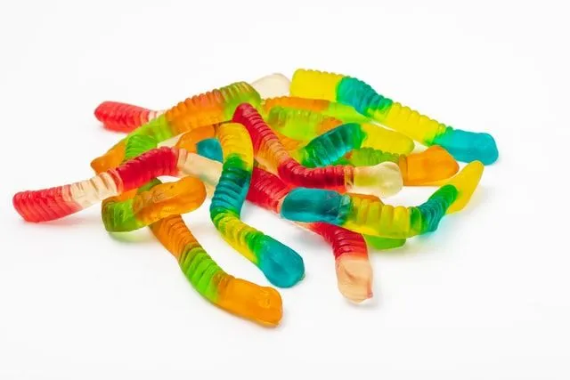  Gummy worm candies are sweet and loved by most kids.