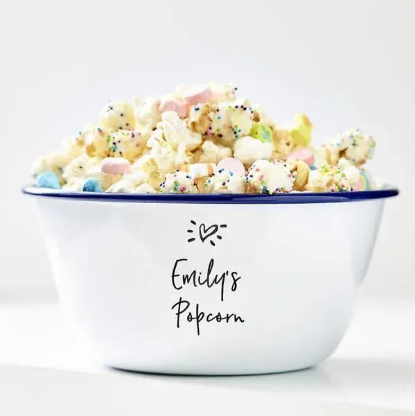 Children's Personalised Popcorn Bowl By Sophie Victoria Joy.