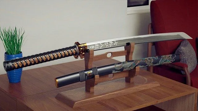 A katana is a type of Japanese sword forged with exquisite beauty