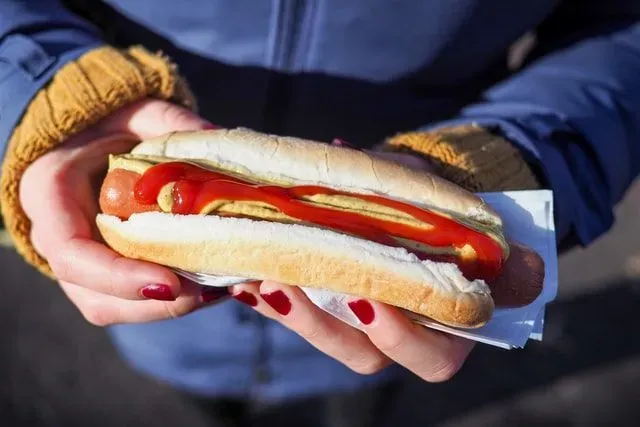 A hot dog stand is a sight for sore eyes.