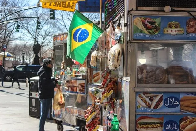 A hot dog stand can be found in every corner of the world.