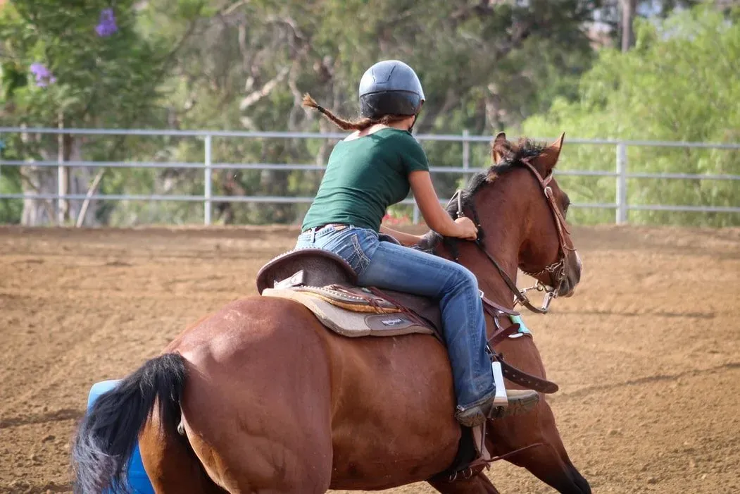 Training for riding a barrel race can be hard work.