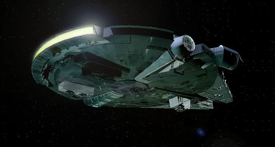 The Millenium Falcon, Han Solo's ship from 'Star Wars'