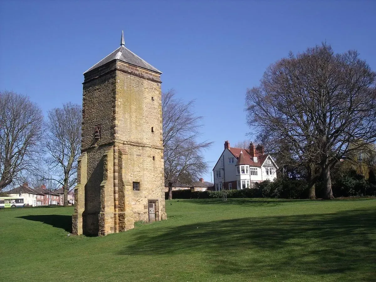 View of the pigeonry tower at Abington Park.