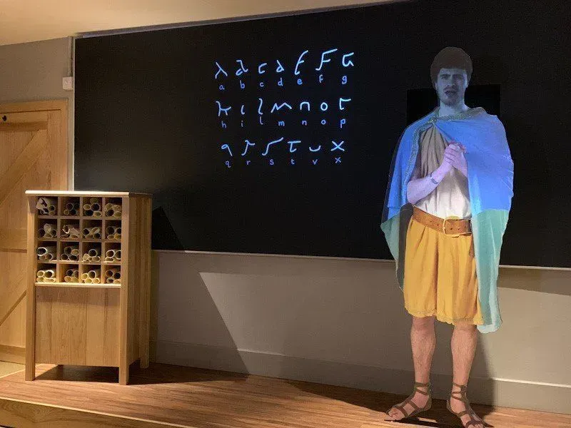 The interactive classroom at the Roman Army Museum.