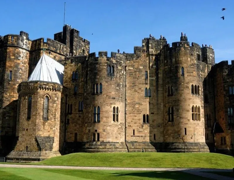 The Outer Bailey of Alnwick Castle, used in Harry Potter and the Philosopher's Stone.