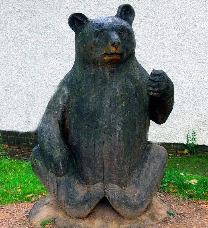 Wooden Bear at Queenswood Country Park and Arboretum.