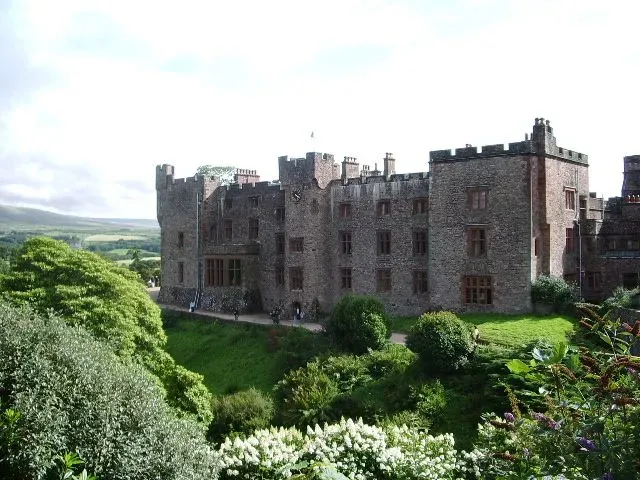 Muncaster Castle near Ravenglass on a clear day.