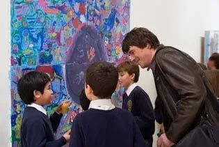 School children at Saatchi Gallery.