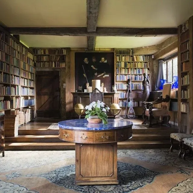 Interior of Sissinghurst Castle library.