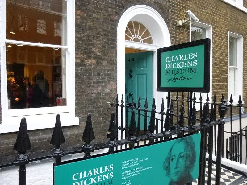 Outside perspective of Charles Dickens Museum building.