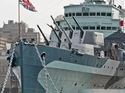 Mast of HMS Belfast.