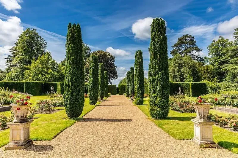 The formal gardens at Knebworth House.