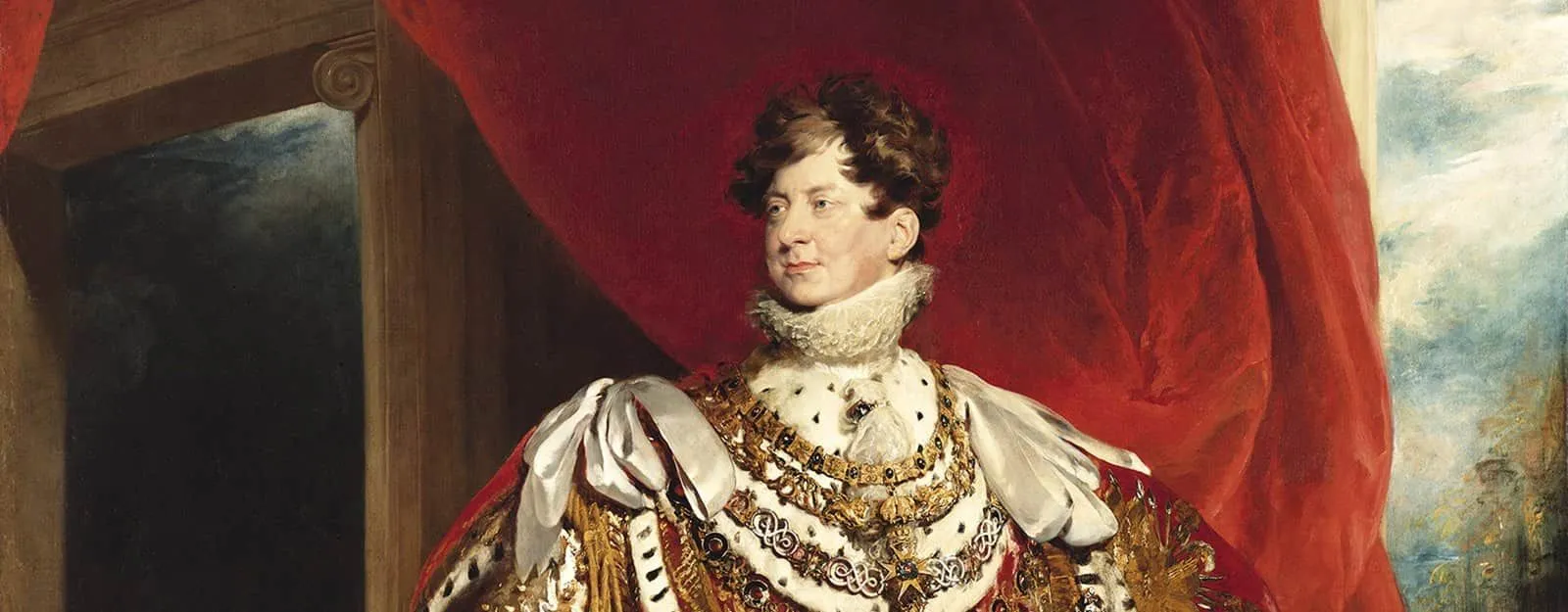 Painting of King George IV at his exhibition.