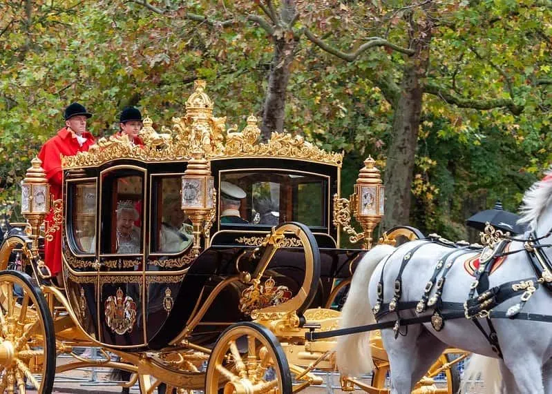 The Queen and the Royal Family in the Queen's Diamond Jubilee carriage.